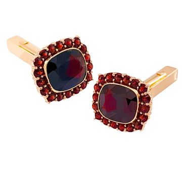 Granatbesetzte Manschettenknöpfe für Hemd oder Bluse