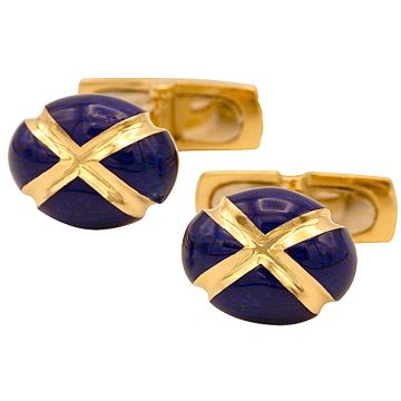 Elegante Manschettenknöpfe mit blauer Emaille