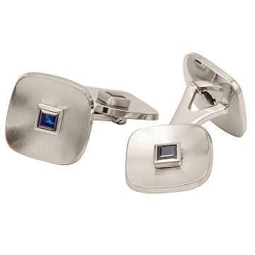 Weißgoldene Manschettenknöpfe mit Saphiren