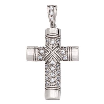 Silbernes Kreuz mit Zirkonias