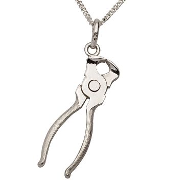 Anhänger - Zange inkl. Flachpanzerkette in 925er Silber
