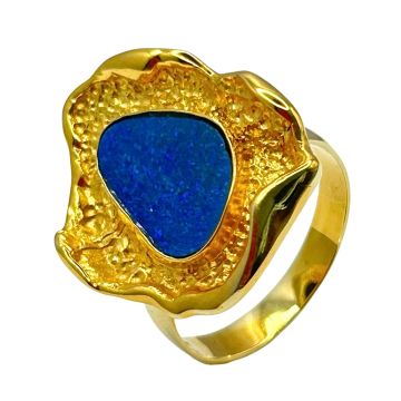 Handgefertigter Opalring aus 585er Gold