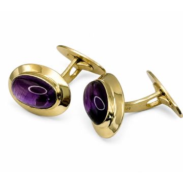 Elegante Manschettenknöpfe mit Amethyst Cabochons