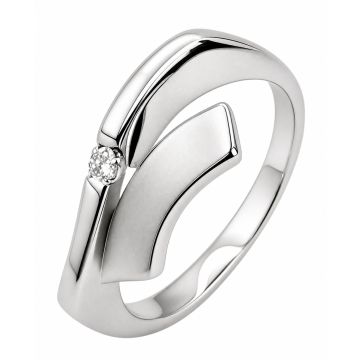 Weißgoldring mit einem Brillant