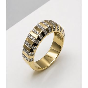 Eleganter Diamant-Damenring in 585er Gelbgold