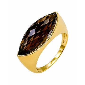 Eleganter Rauchquarz-Ring in 333er Gold