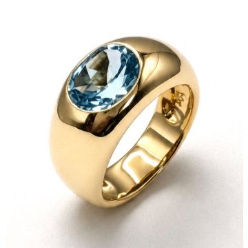 Damenring mit Blautopas in 585er Gold