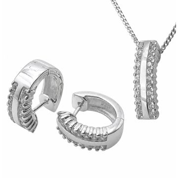 Hübsches Schmuckset aus Silber mit Zirkonia