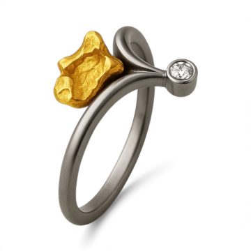 Moderner Damenring aus Palladium mit Brillant