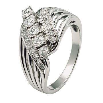 Luxeriöser Weißgoldring mit Brillanten