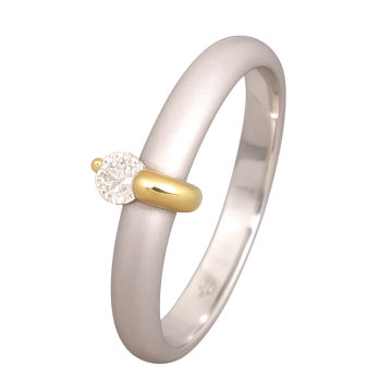 Bicolour Damenring mit Brillant