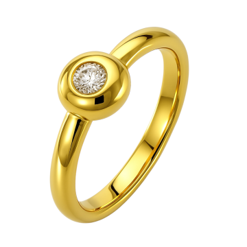 Klassischer Brillantring – 585er Gelbgold