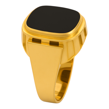 Imposanter Herrenring mit großem Onyx