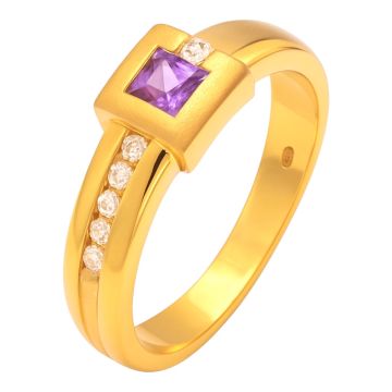 Damenring mit Amethyst und Zirkonia