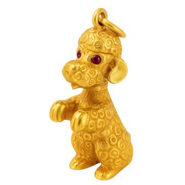 Pudel Anhänger in 585er Gold