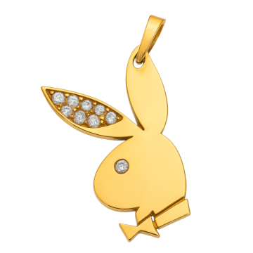 Playboy Häschen Anhänger mit Zirkonia