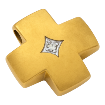 Stylischer Kreuzanhänger mit Brillant