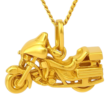 Motorradanhänger mit Flachpanzerkette – 585er Gold