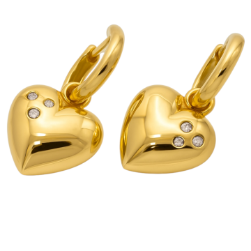 Glanzvolle Ohrringe – Creolen mit Herzen