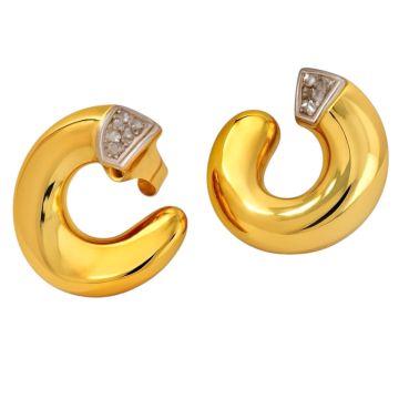 Gelbgoldene Ohrstecker mit 2 Diamanten