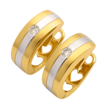 Bicolour Ohrringe mit Brillanten