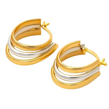 Bicolour Ohrringe in 375er Gold