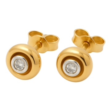 Klassische Brillantohrstecker in 585er Bicolour