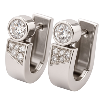 Aparte Klappcreolen mit Zirkonia in 585er Weißgold