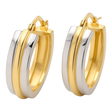 Bicolour Ohrringe in 585er Gold