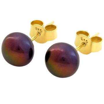 Paar Ohrstecker mit dunkler Zuchtperle