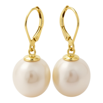 Auffällige Perlenohrhänger in 585er Gold