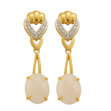 Feine Opal Ohrringe mit Diamanten