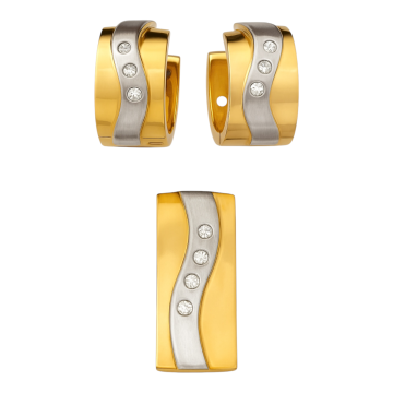 Zeitloses Set mit Brillanten – Creolen und Kettenanhänger