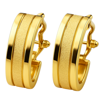 Hübsche Halbcreolen in 585er Gelbgold