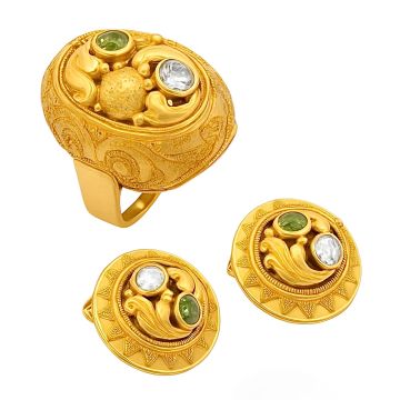 Vintage Set aus den 50er Jahren mit Brillanten und Turmalinen