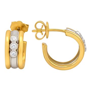 Bicolor Creolen mit Brillanten