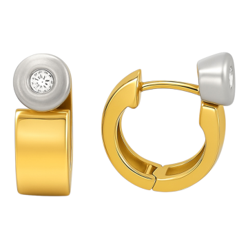 Klassische Brillantohrstecker in Bicolor Gold