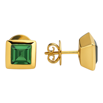 Ohrstecker in 585er Gold mit Smaragdimitationen