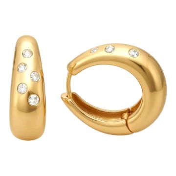 Ovale Creolen mit 10 Brillanten