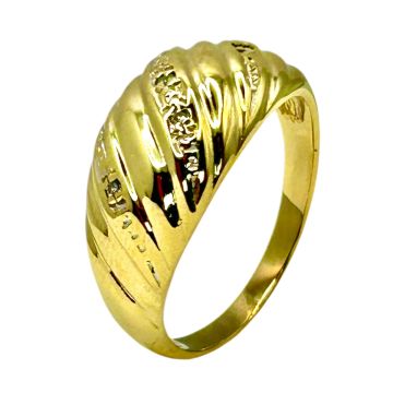 Damenring mit Diamanten in 333er Gelbgold