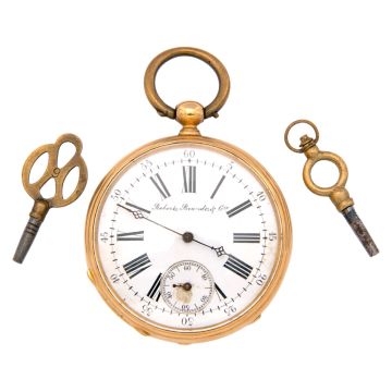 Taschenuhr um 1870/80 aus 18-karätigem Gold