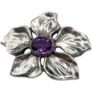 Karl Karst Brosche mit Amethyst