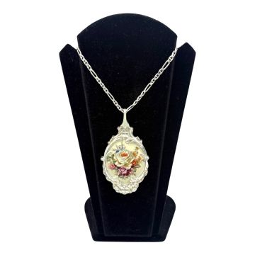 Antiker Rosenthal Porzellan Anhänger mit Kette