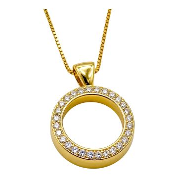 Aparter Kettenanhänger in 585er Gold mit Zirkonia- inkl. Halskette