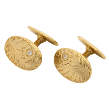 Handgearbeitete Manschettenknöpfe mit Brillanten – Vintage