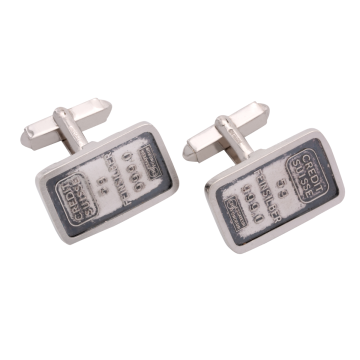 Sportliche Manschettenknöpfe mit Silberbarren