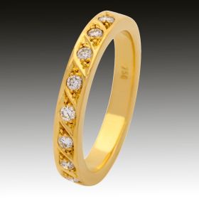 Halbmemory-Ring mit 8 Brillanten in 18karätigem Gold