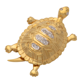 Prachtvolle Brosche mit Diamanten – Schildkröte