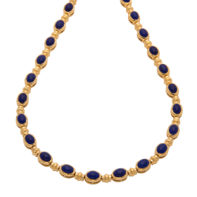 Collier in 750er Gelbgold mit Lapislazuli