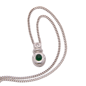 Kettenanhänger der Firma Wempe mit Smaragd und Brillant – inklusive Halskette